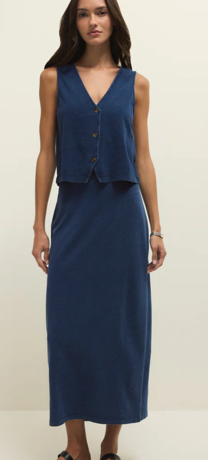 Gail Jersey Denim Skirt