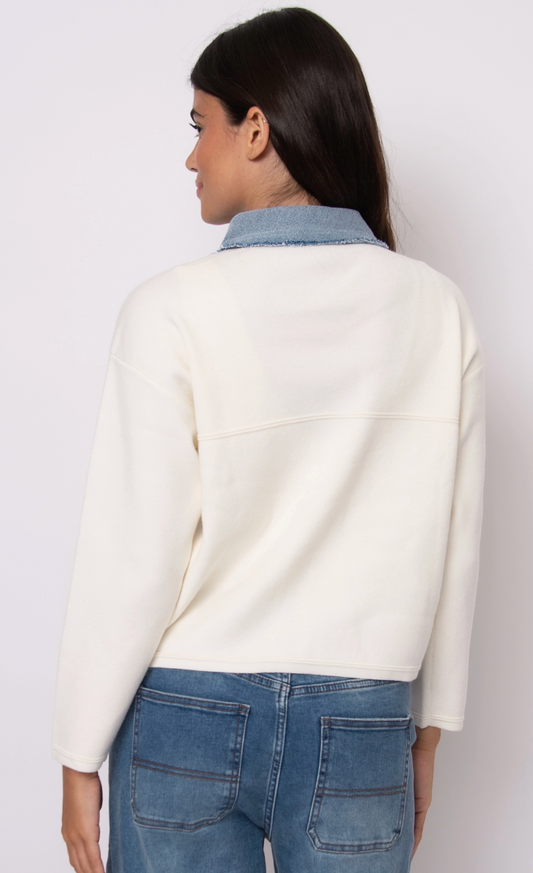 Avril Denim Combo Cardigan