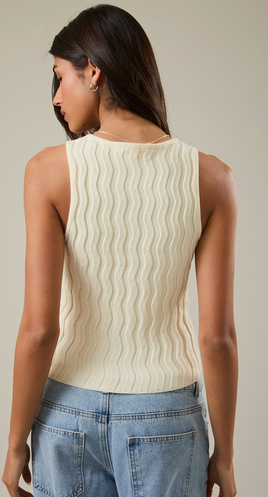 Wavy Boat Neck Tank