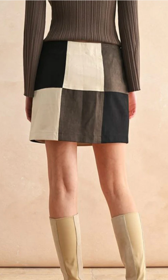 Patch Work Effect Skirt