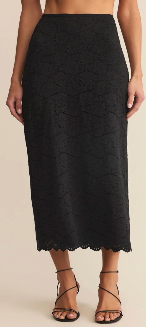 Via Lace Midi Skirt
