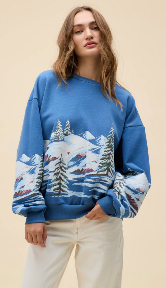 Alpine Ski Scene Sweatshirt