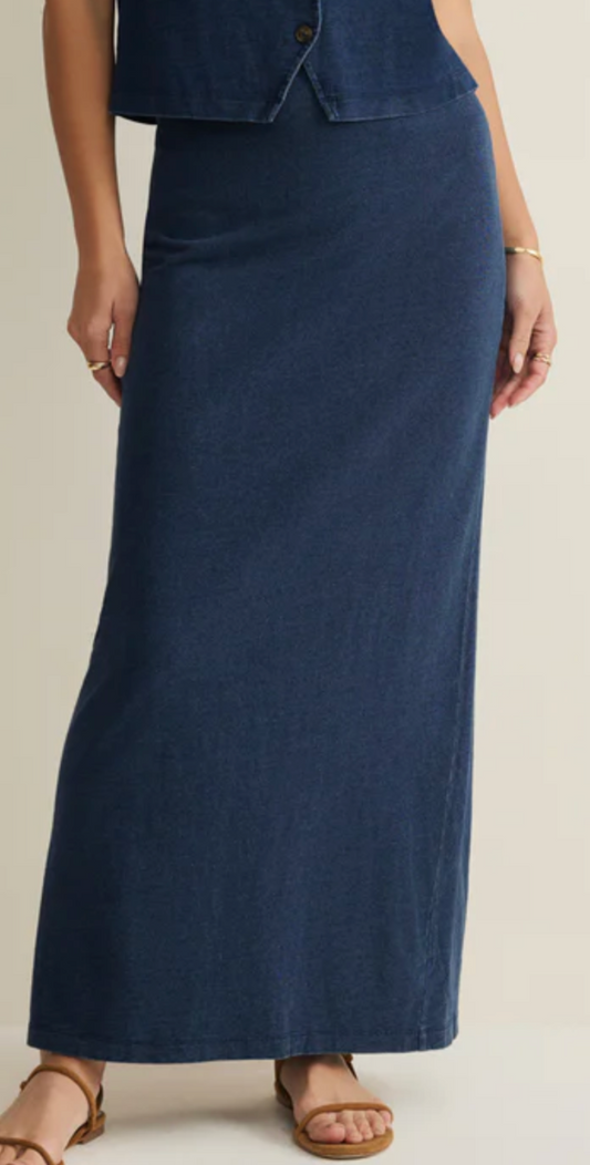 Gail Jersey Denim Skirt