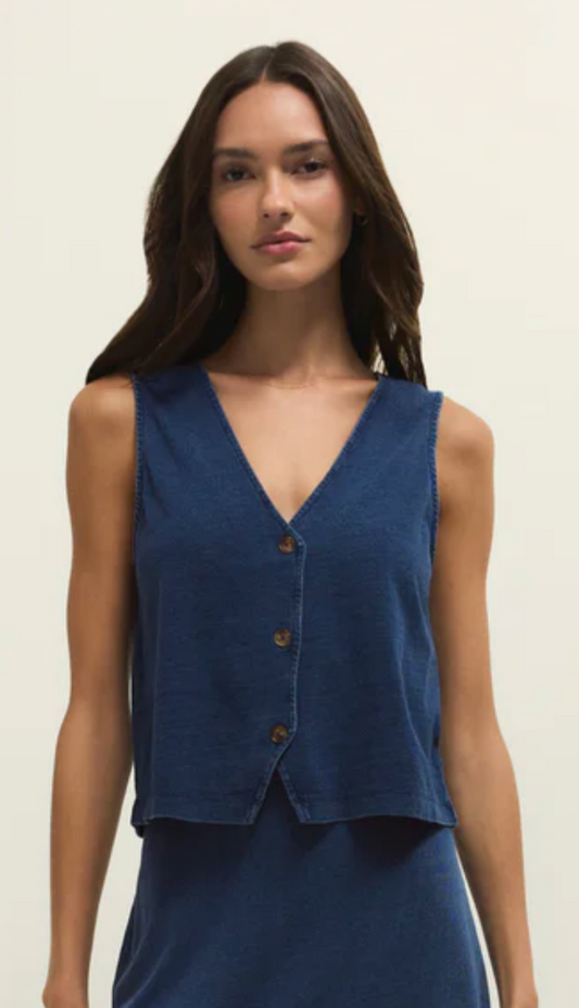 Noelle Jersey Denim Top