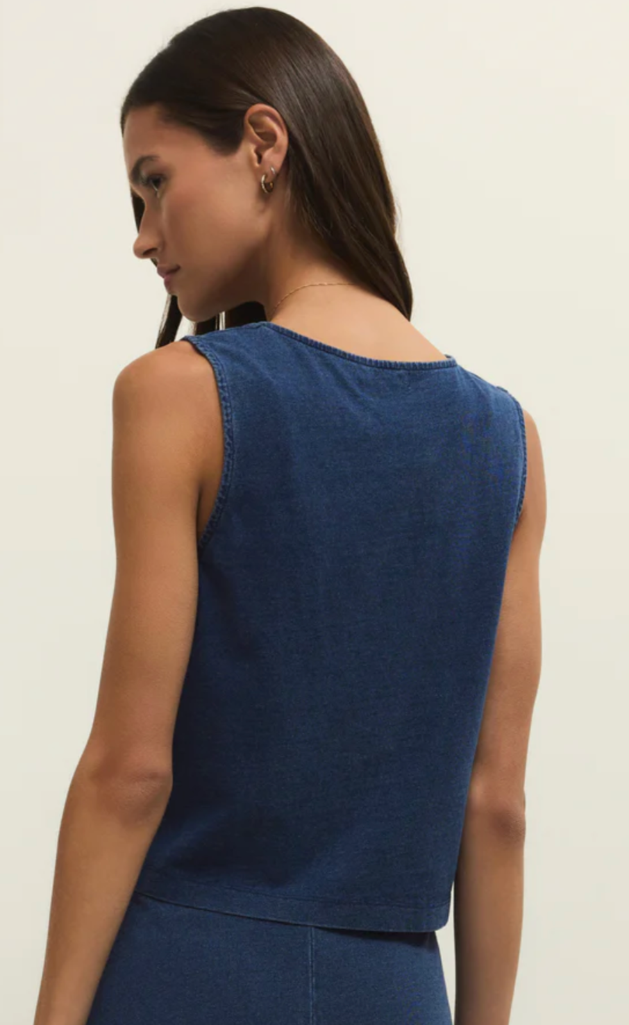 Noelle Jersey Denim Top