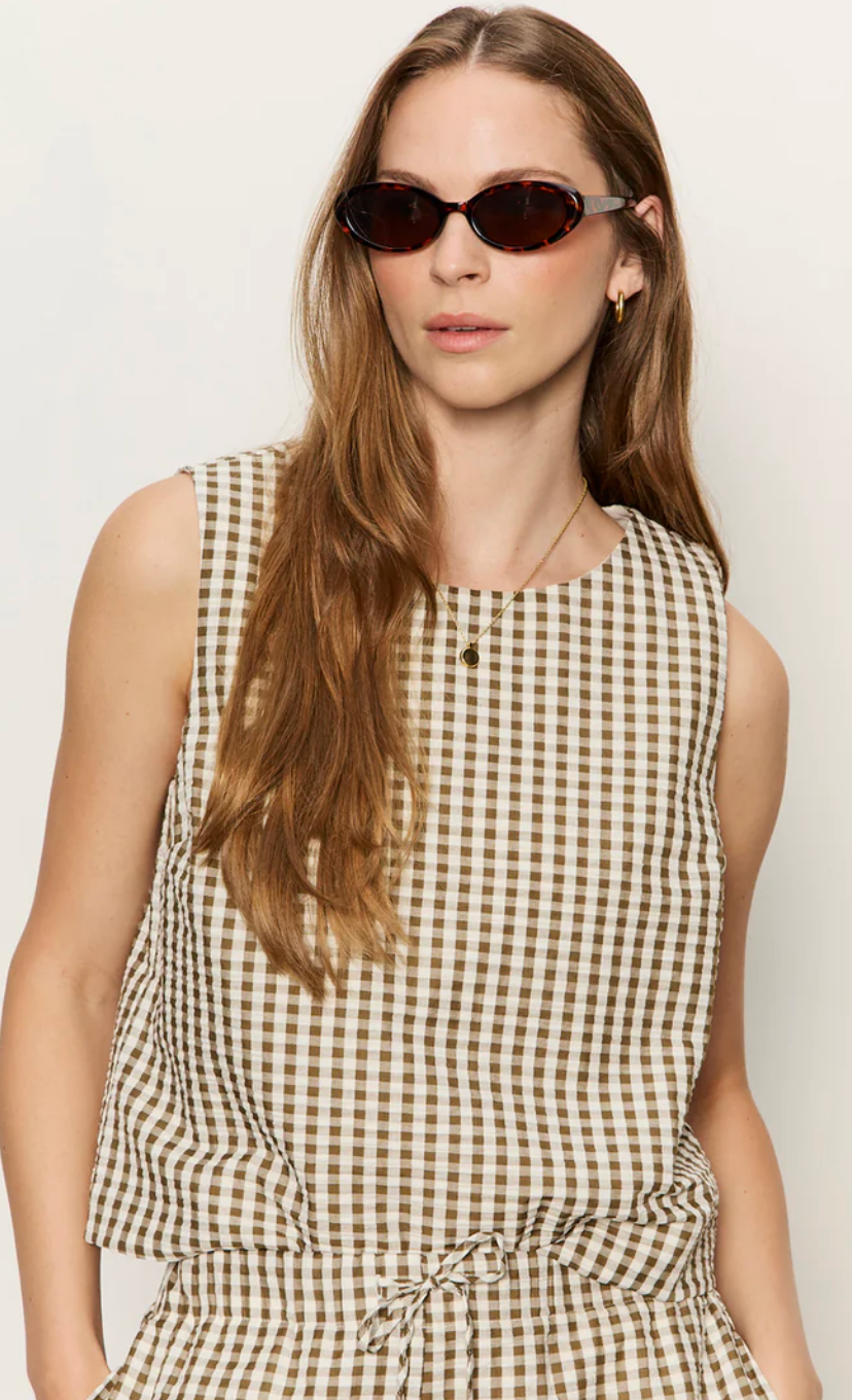 Better Days Gingham Shell