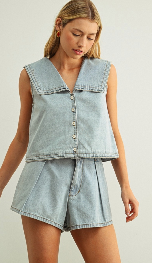 Cindy Denim Top