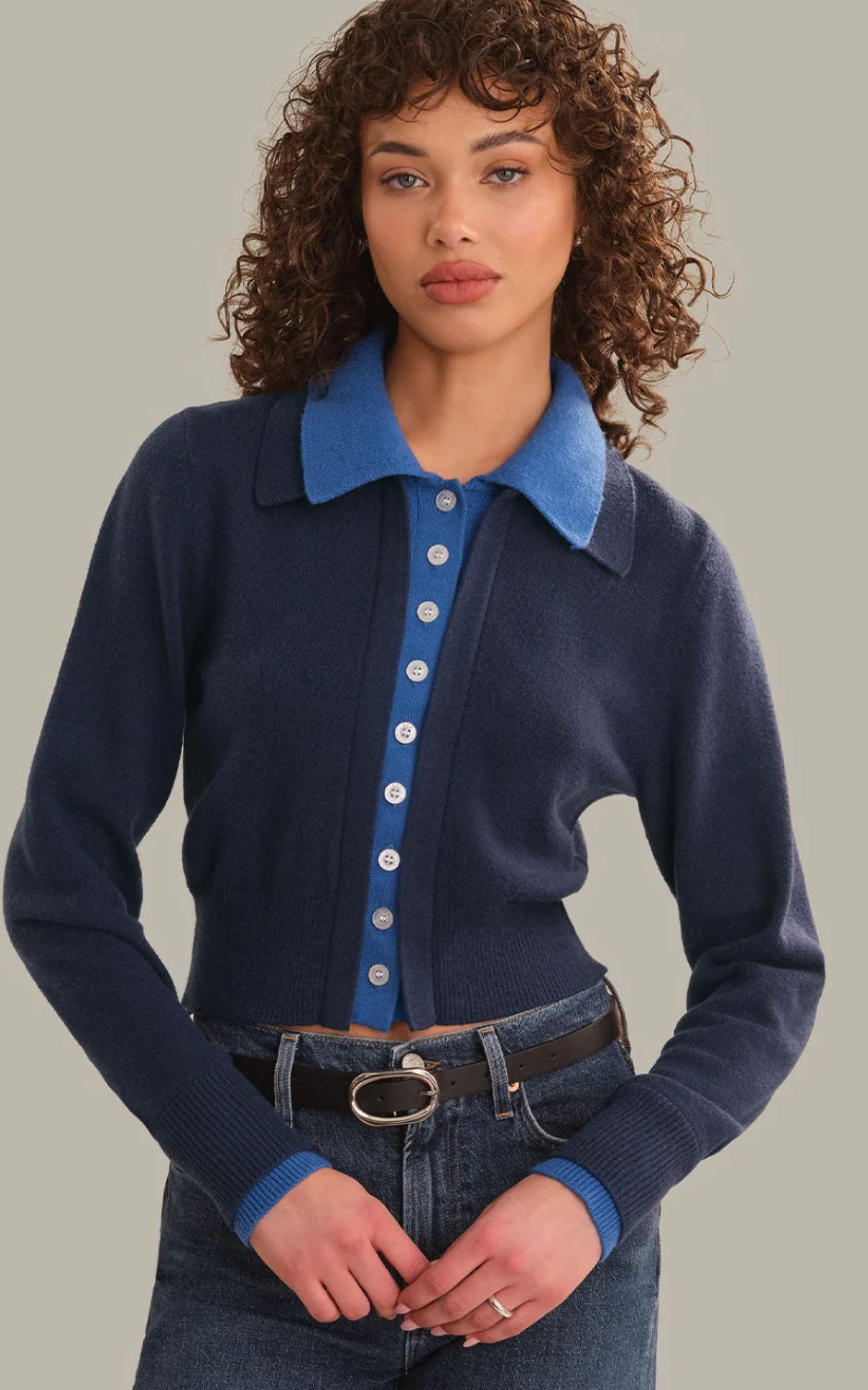 Double Layer Polo Cardi