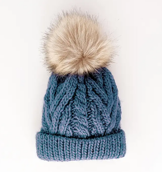 Slate Knit Baby Beanie (0-6 months)